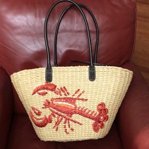 J. Crew lobster straw market tote